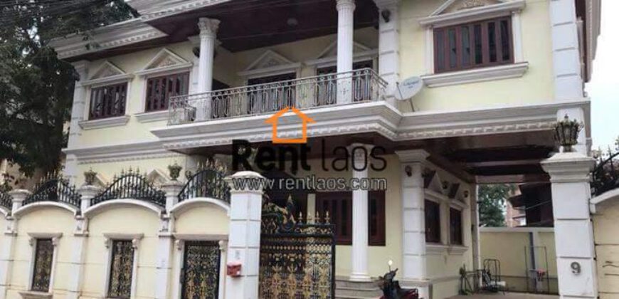 Modern house with fully furnished for rent in Lao and International Schools Zone, near Saphanthong market, about 3Km from Patuxay.