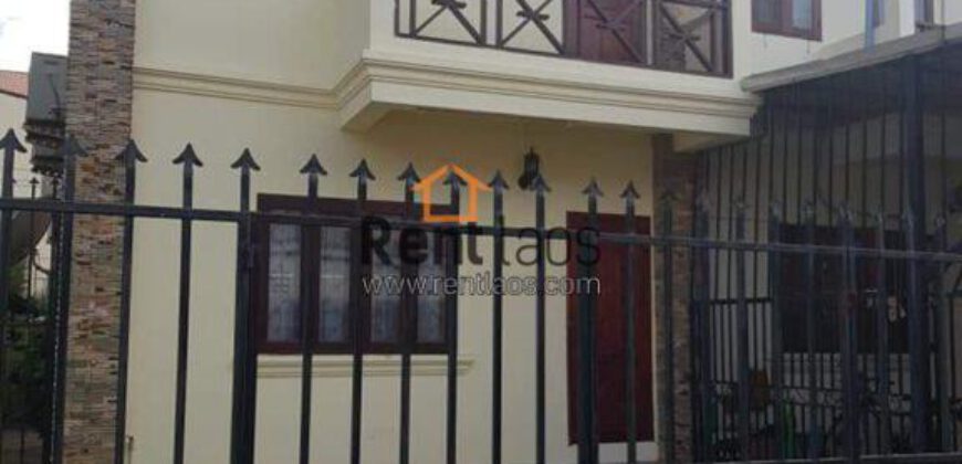 Town house with fully furnished for rent in Lao and International Schools Zone, near Saphanthong market